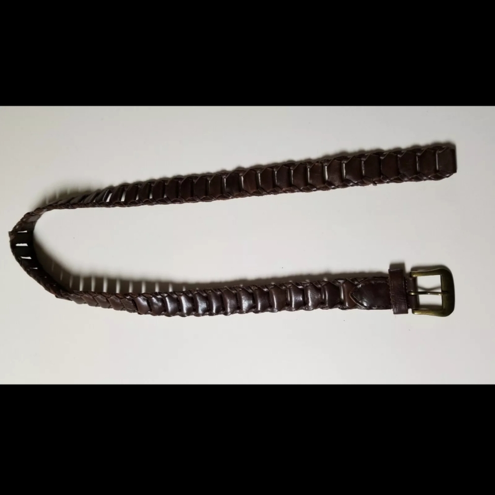 Vintage ladies brown woven leather belt